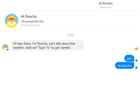 Poncho bot for messenger There is a bot for that