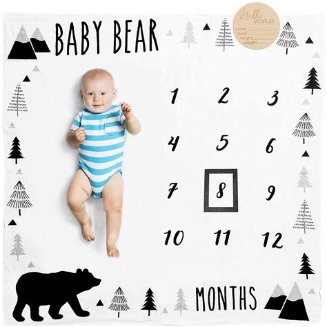 Pondering Pine Organic Baby Monthly Milestone Blanket …