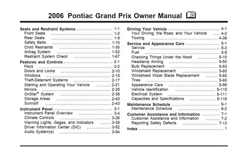 Pontiac grand prix 2006 owners manual. - Pontiac grand prix 2006 owners manual.