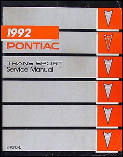 Pontiac trans sport 1992 service manual. - Neuson 50z3 track excavator workshop service repair manual 1.
