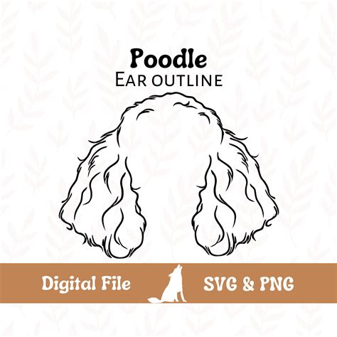 Poodle Dog Ear Outline SVG Cut File and PNG File for Cricut or ...