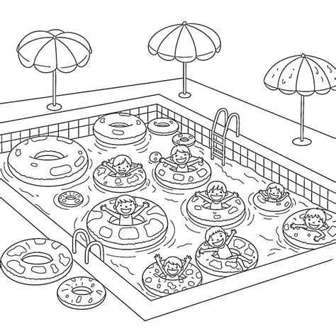 Pool Coloring Sheets