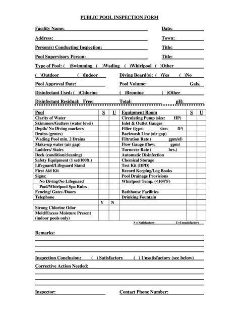 Pool Inspection Checklist Form Fill Out and Sign Printable PDF