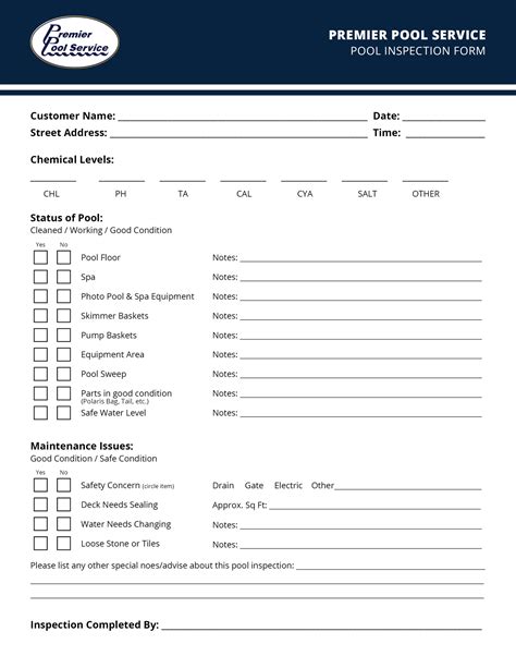 Pool Inspection Checklist Form the Form in Seconds Fill Out and Sign