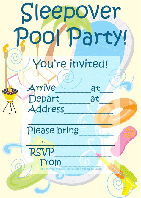 Pool Party Sleepover Invitations & Invitation Templates Zazzle