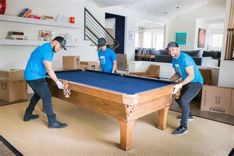 Pool table moving. Pool table moving services specialize in safely and efficiently transporting your beloved pool table from one location to another. These skilled professionals have the expertise and equipment necessary to disassemble, transport, and reassemble your pool table with utmost care and precision. By hiring a pool table moving service, you can ensure ... 
