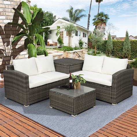 Poolside With Coffee Table for Garden 3 Piece Rattan Garden …