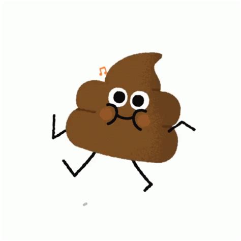 Happy Poop Emoji Dancing To Music GIF. Shimmering And