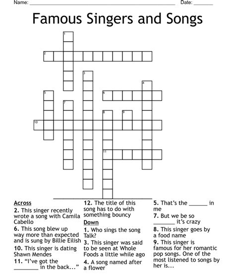 pop folk singer Crossword Clue. The Crossword Solver found 30 answers to "pop folk singer", 3 letters crossword clue. The Crossword Solver finds answers to classic crosswords and cryptic crossword puzzles. Enter the length or pattern for better results. Click the answer to find similar crossword clues . A clue is required.