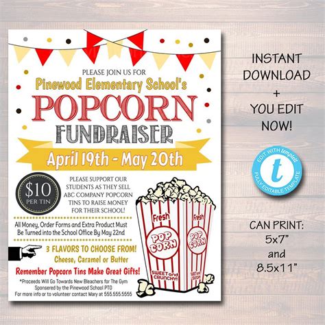 Popcorn Fundraiser Flyer Template