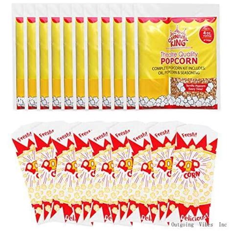 Popcorn Machine Supplies Set Refill, 10 Bags Of Popcorn Kernels …