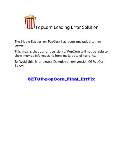 Popcorn-Time movies error loading data, try again later