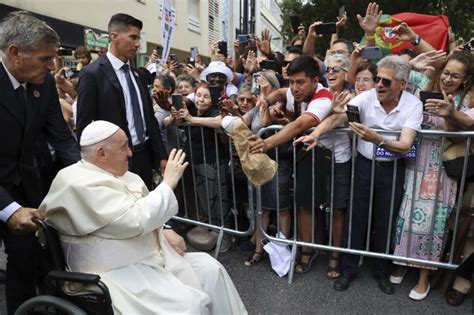 Pope Francis urges Europe to work for peace as he lands in Portugal for World Youth Day