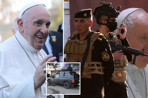 Pope flanked by armed guards in Iraq as he prays for peace in war …