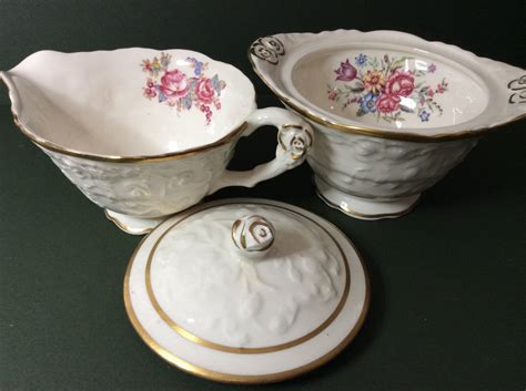 Vintage rose pattern china bowls with lu