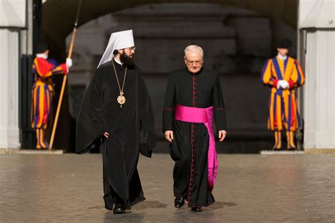 Pope greets Russian Orthodox envoy amid peace mission talk