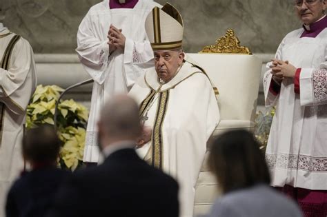 Pope says ‘our hearts are in Bethlehem’ as he presides over the Christmas Eve Mass in St. Peter’s