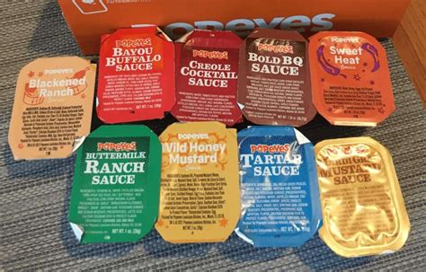 Popeye dipping sauces. It has a thick, rich, and sticky consistency, making it just perfect as a dipping sauce for Popeyes’ fried chicken offerings, a drizzling sauce over the Chicken Sandwich, or as a dip for chicken nuggets. Sweet Heat Sauce. Now, this is a sweet heat sauce you wanna look out for. 