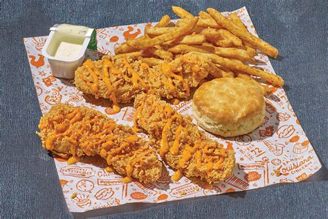 Popeyes 5 pc tender calories. Mouth-watering crunch and juicy fried chicken bursting with Louisiana flavor. Explore our menu, offers, and earn rewards on delivery or digital orders. Download the app and order your favorites today! 