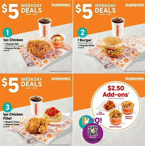 Popeyes weekly deals. Popeyes just introduced a $10 sampler at select locations, which includes two pieces of bone-in chicken, two tenders, eight shrimp, two biscuits, and a choice of two sides. The sides include cole ... 
