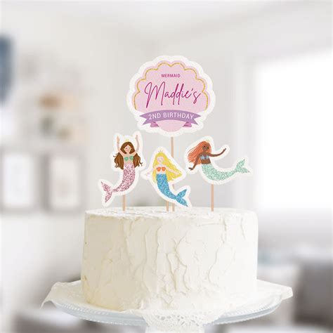 Popobell Studio Mermaid Cake Toppers Printable