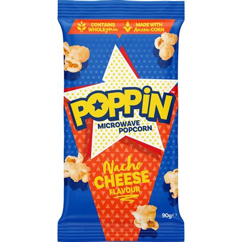 Poppin Microwave Popcorn Cheese Flavour 90g Woolworths