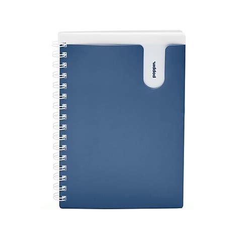 Poppin Velvet Flocked Paper Padfolio/Notepad, Storm (106155)