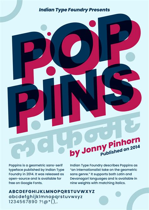 The Poppins font family contains 18 weig