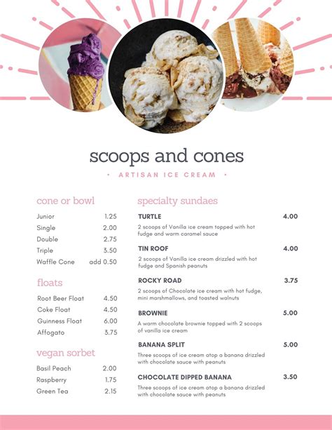 Pops waffle and ice cream shoppe menu. Ice cream is amazing!!! Just like the business name! Solid mom and pop shop with great assortment of ice cream flavors! One cool thing they do is make their own waffle cones in house! 
