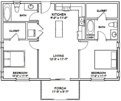 Popular 2 Bedroom 2 Bath House Plans - The House …