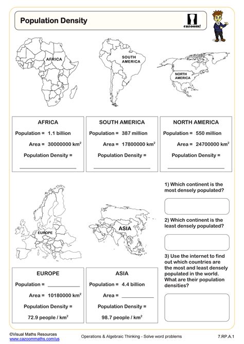 Population Density Worksheet Fun and Engaging PDF Worksheets