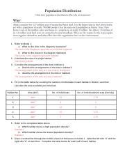 Population Distribution Worksheet Answers