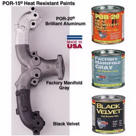 P120. Por-15. £ 24.98. POR-15 High Heat Manifold Gray Paint is guaranteed up to 650deg C without peeling or flaking and extremely resistant to the weather including salt and moisture. PLAY PRODUCT VIDEO. In stock. Add to basket. Description Additional information.. 