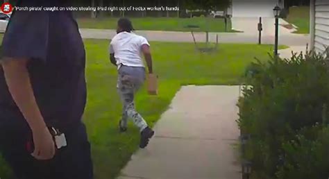 Porch pirate steals package directly from FedEx driver, video shows: 'Never seen anything like that'