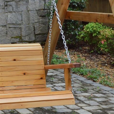 The porch swing features 2 rotary knobs that allow you to adjust the