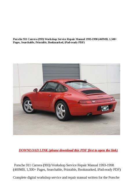 Porsche carrera 993 digital workshop repair manual. - Manual usuario 22a 22s target pistol.