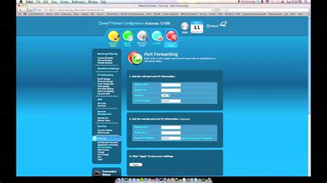 Port Forwarding Q1000 modem - YouTube