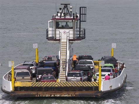 The Free Port Aransas Ferry runs 24 hours, 7 days a week. The route runs up to six ferries a day and connects travelers on SH 361 a link across the Corpus Christi Channel between Aransas Pass, on the mainland, and Port Aransas, on Mustang Island.