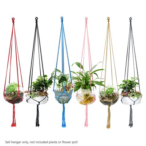 Portable Flower Pot Hanger Flowerpot Light Hanging Rope …