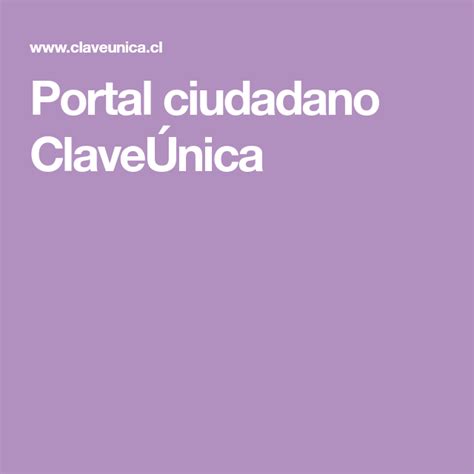 Portal ciudadano ClaveÚnica