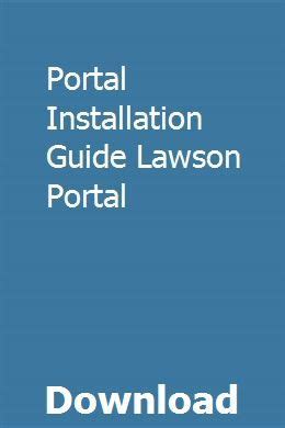 Portal installation guide for lawson portal. - Manuale di istruzioni per 2001 vz800.