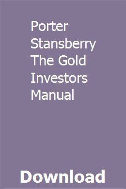 Porter stansberry the gold investors manual. - Don alvaro, ó, la fuerza del sino.