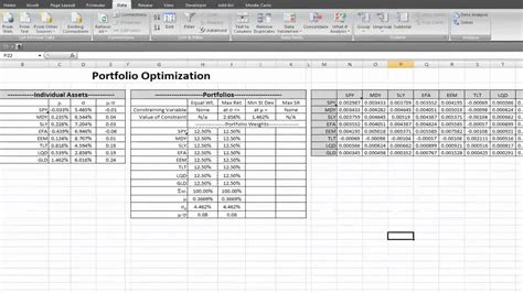 Portfolio Optimization in Excel.mp4 YouTube