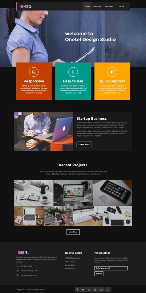 Portfolio Responsive HTML Website Template. Download Website template