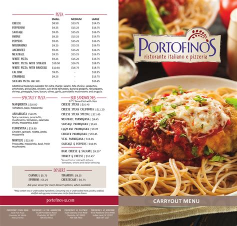 Portofino Restaurant Menu Prices and Locations in IN - Menus …