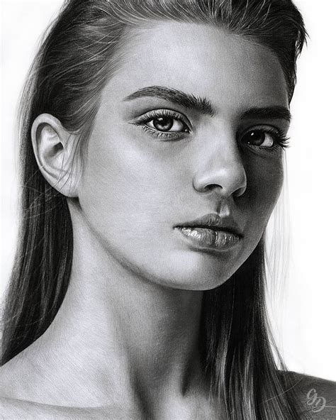 Portrait Black And White Drawing