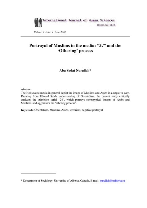 Portrayal of Muslims in the media: “24” and the ‘Othering’ process