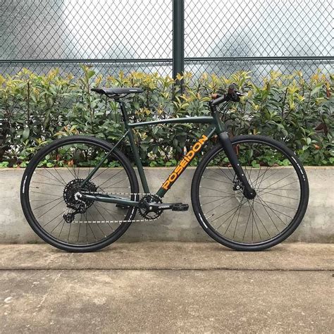Poseidon bike. bike, the ability to add a thru-axel setup, passable brakes, a more. aggressive geometry (depending on what you own or are used to) , some. WIDE bars with a snappy shifter, clutched derailleur and a relatively. solid 1x10 setup. I cannot complain and rec looking into this bike for. 