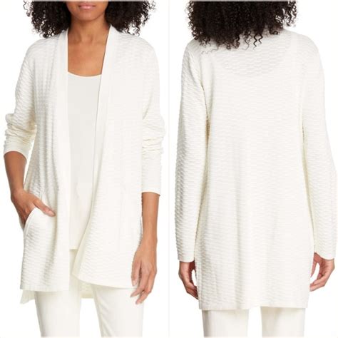 Size: XXS Eileen Fisher. pumpkinspice17. NWT Eileen Fisher Organic Linen Gray and White Sweater in Women's X-Large. NWT. $95 $238. Size: XL Eileen Fisher. cdchurm. 3. NWT Eileen Fisher Organic Cotton Black & White Mock Neck Sweater in Women's XL.. 