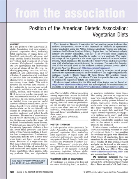 Position of the American Dietetic Association: Nutrition …